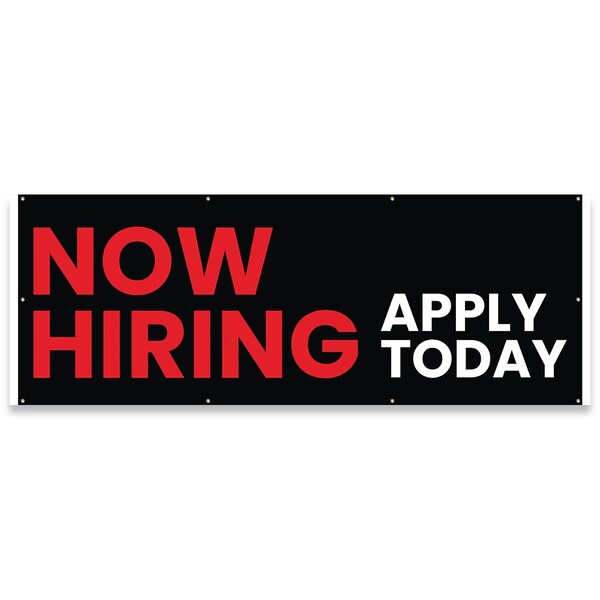 Now Hiring Apply Today Banner Concession Stand Food Truck Single Sided